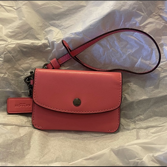 Coach 1941 Card Pouch Dk/Bright Pink Glovetanned - Picture 7 of 12